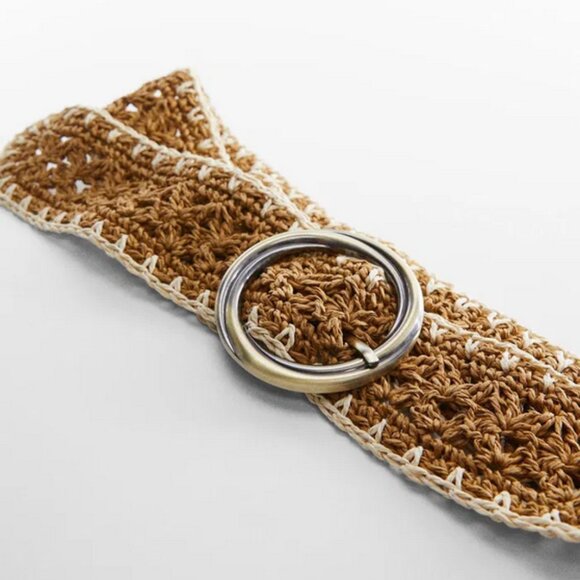 Mango Marta Braided Raffia Belt main image 5